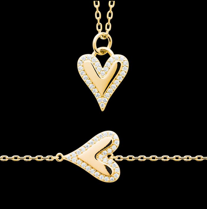 Bracelet "Caresse” – Oxydes de zirconium – Plaqué or – Image 2