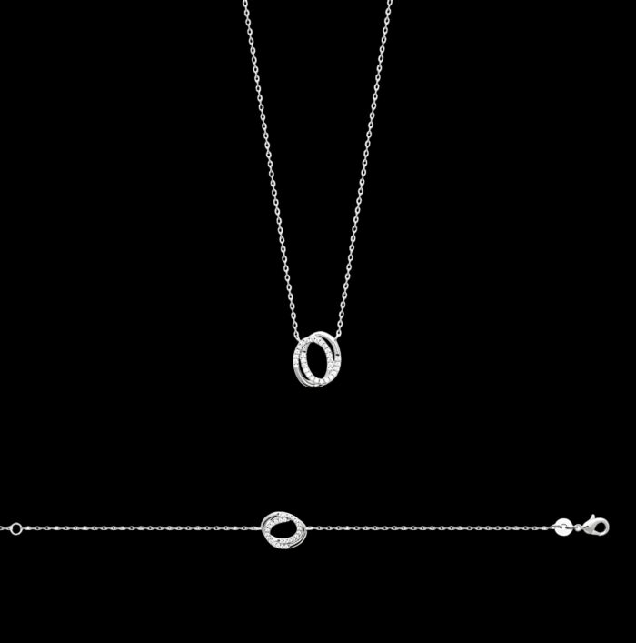 Bracelet "Axis" – Oxydes de zirconium – Argent rhodié – Image 2