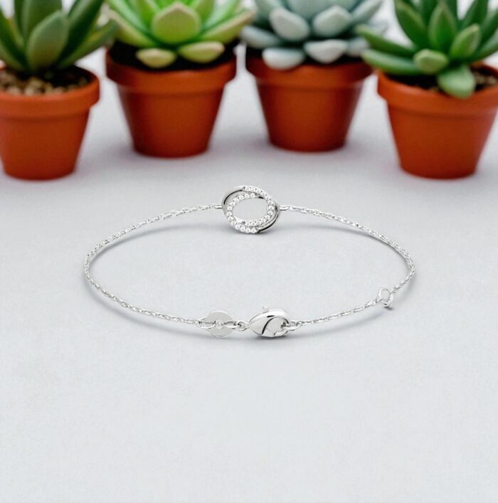 Bracelet "Axis" – Oxydes de zirconium – Argent rhodié – Image 3