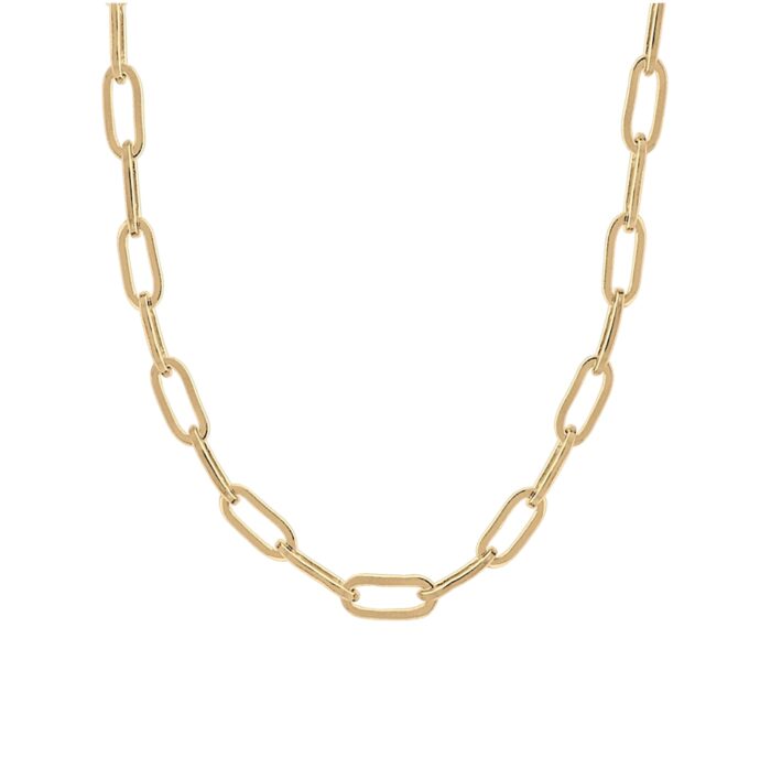 Chaîne "Élongia" - Maille forçat allongée - 60 cm - Plaqué or