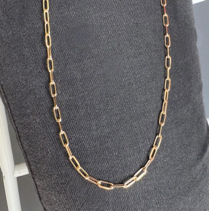 Chaîne "Élongia" - Maille forçat allongée - 60 cm - Plaqué or – Image 2