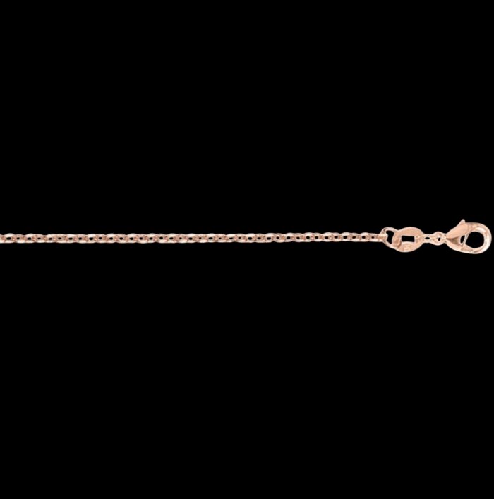 Chaîne de cou - Maille forçat allongée- Plaqué or rosé – Image 2