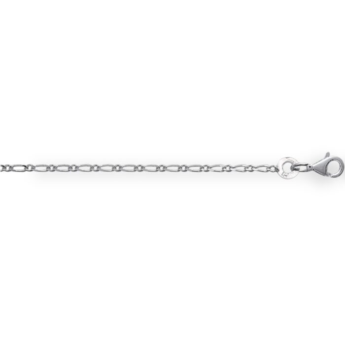 Chaîne de cou - Maille figaro 1-1 - Argent rhodié