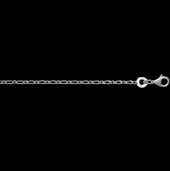 Chaîne de cou - Maille figaro 1-1 - Argent rhodié – Image 2