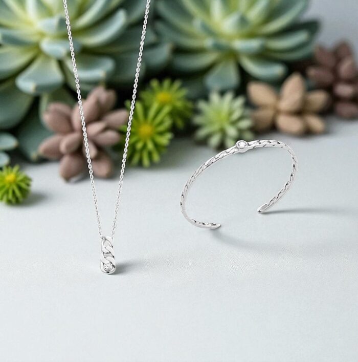 Collier "Vérax" - Oxyde de zirconium – Argent rhodié – Image 4
