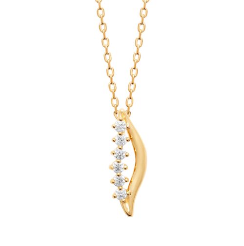 Collier "Oréline”- Oxydes de zirconium – Plaqué or