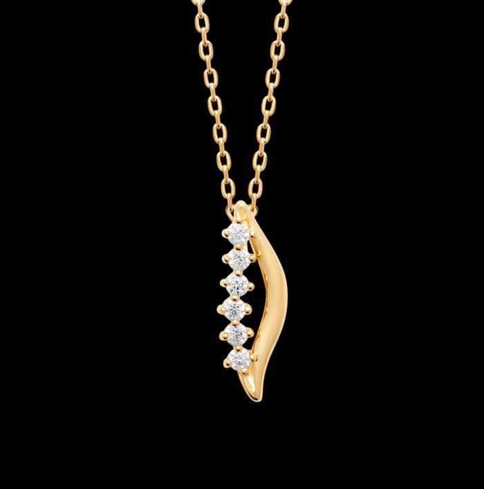 Collier "Oréline”- Oxydes de zirconium – Plaqué or – Image 2