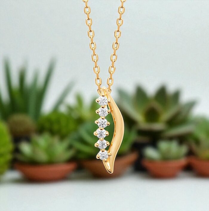 Collier "Oréline”- Oxydes de zirconium – Plaqué or – Image 3