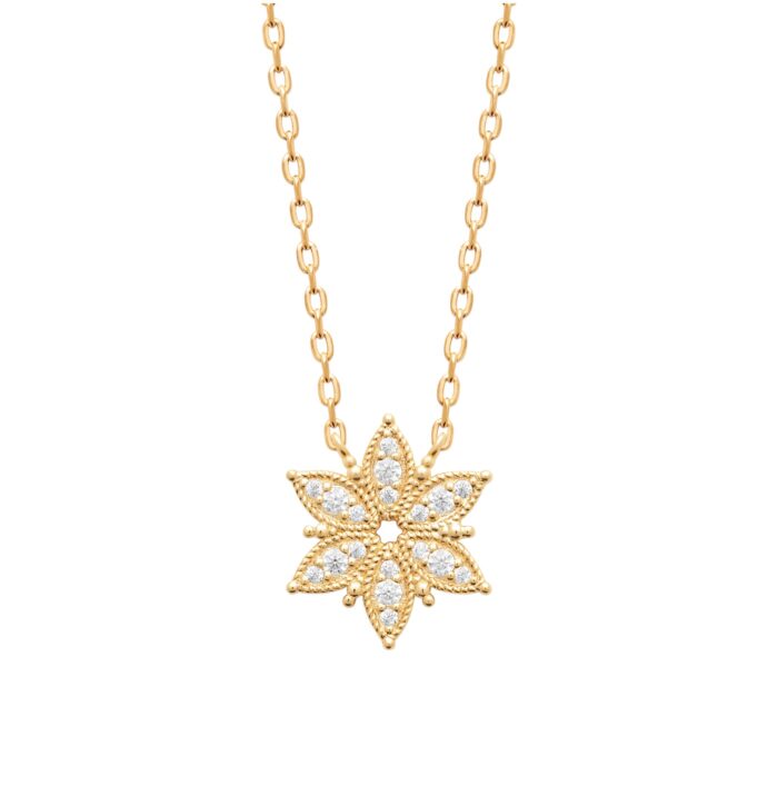 Collier "Orécline”- Oxydes de zirconium – Plaqué or