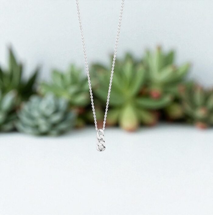 Collier "Vérax" - Oxyde de zirconium – Argent rhodié – Image 3