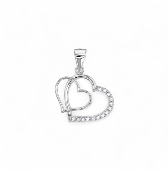 Pendentif "EEE" - Oxydes de zirconium - Argent rhodié