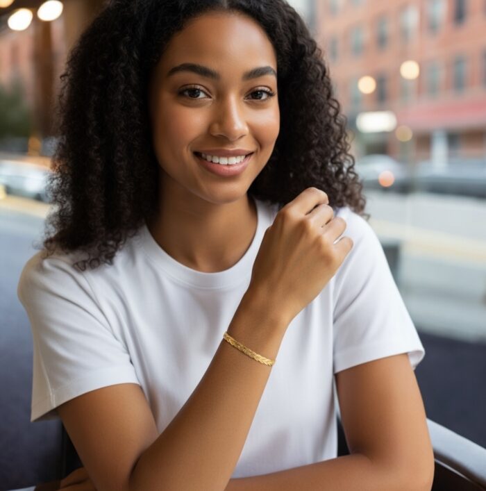 Bracelet "Cassia" – Plaqué or – Image 4
