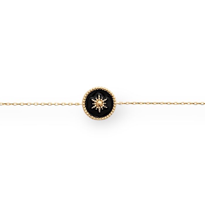 Bracelet "Noctis" – Laque noire - Plaqué or