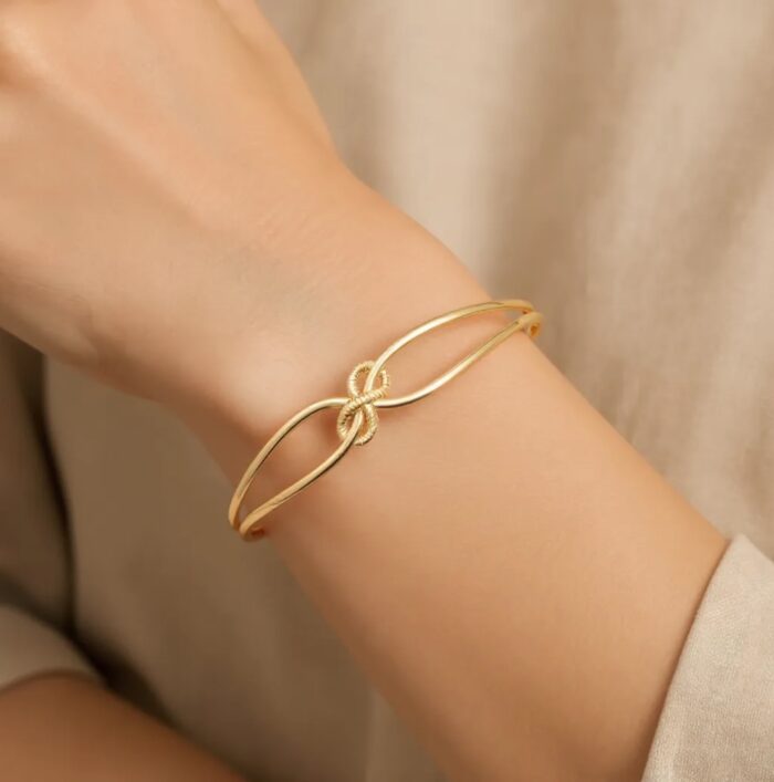 Bracelet jonc "L'infini" – Plaqué or – Image 4