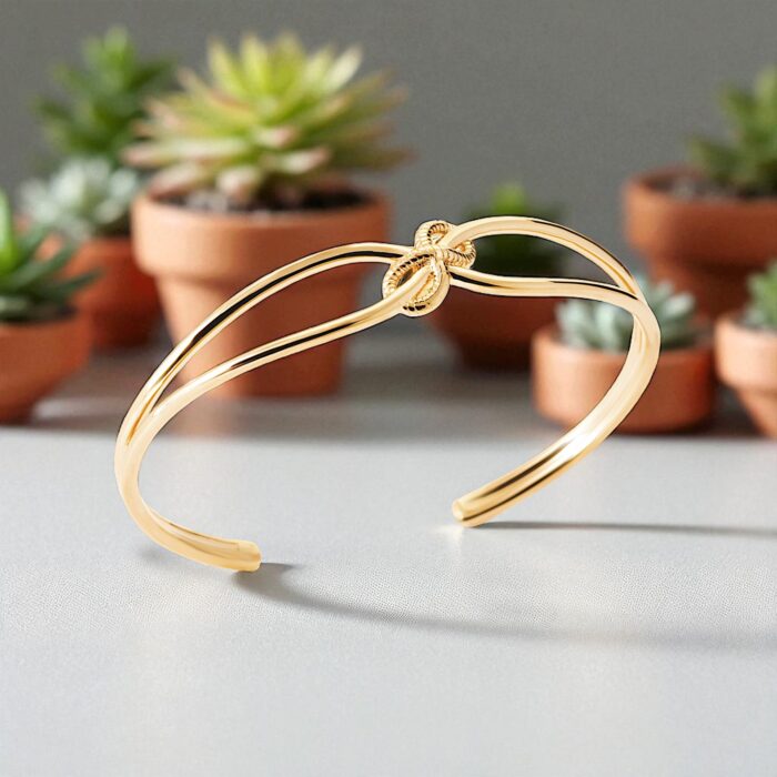 Bracelet jonc "L'infini" – Plaqué or – Image 3