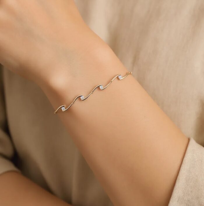 Bracelet "Vibrance" – Oxydes de zirconium - Plaqué or – Image 3