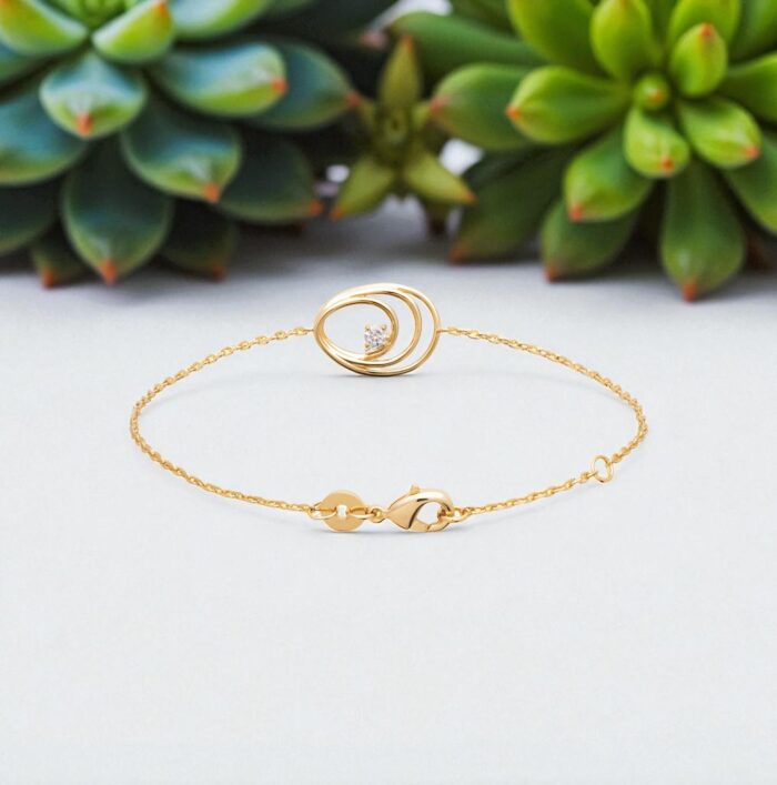 Bracelet "Olyra" – Oxyde de zirconium - Plaqué or – Image 3