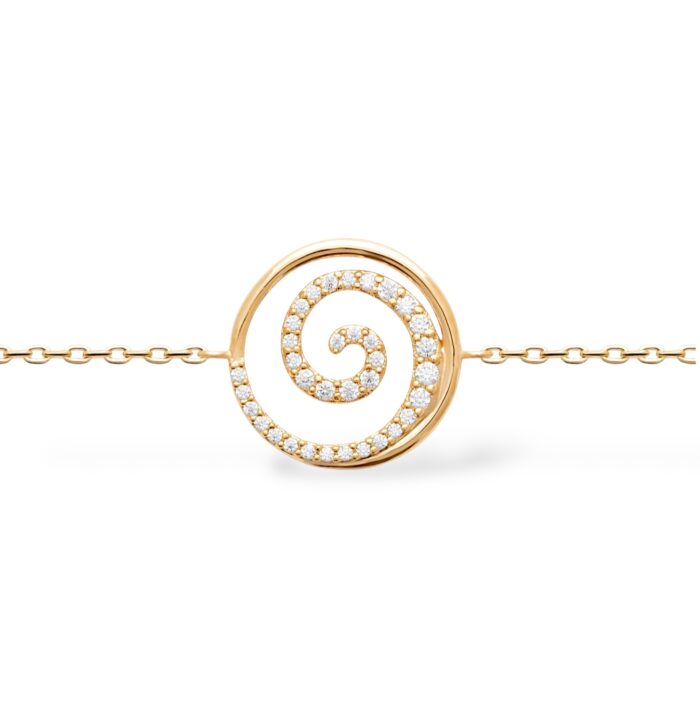 Bracelet "Soléis" – Oxydes de zirconium - Plaqué or