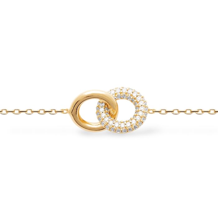 Bracelet "Duoéa" – Oxydes de zirconium - Plaqué or