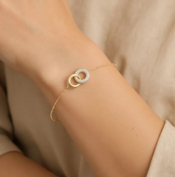 Bracelet "Duoéa" – Oxydes de zirconium - Plaqué or – Image 5
