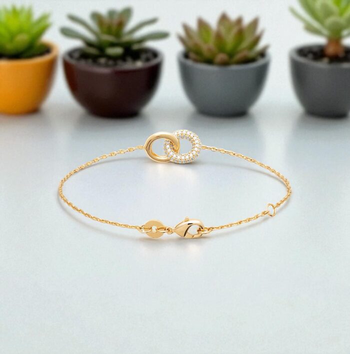 Bracelet "Duoéa" – Oxydes de zirconium - Plaqué or – Image 4