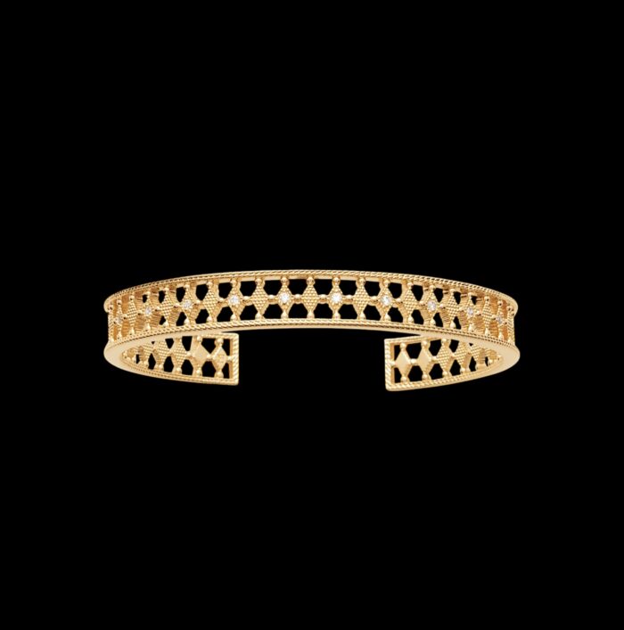 Bracelet jonc "Gratia" – Oxydes de zirconium - Plaqué or – Image 2