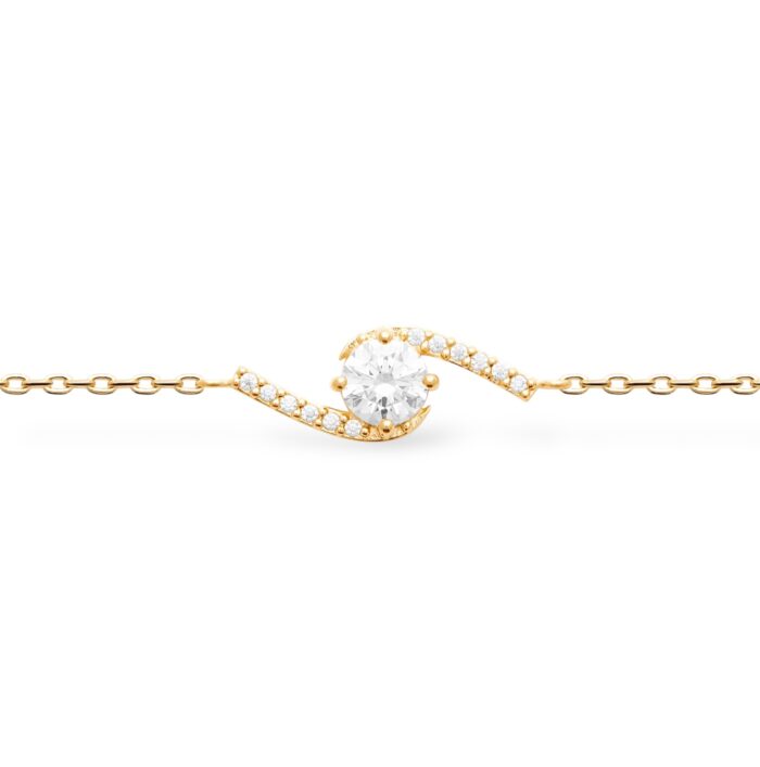 Bracelet "Doris" – Oxydes de zirconium - Plaqué or