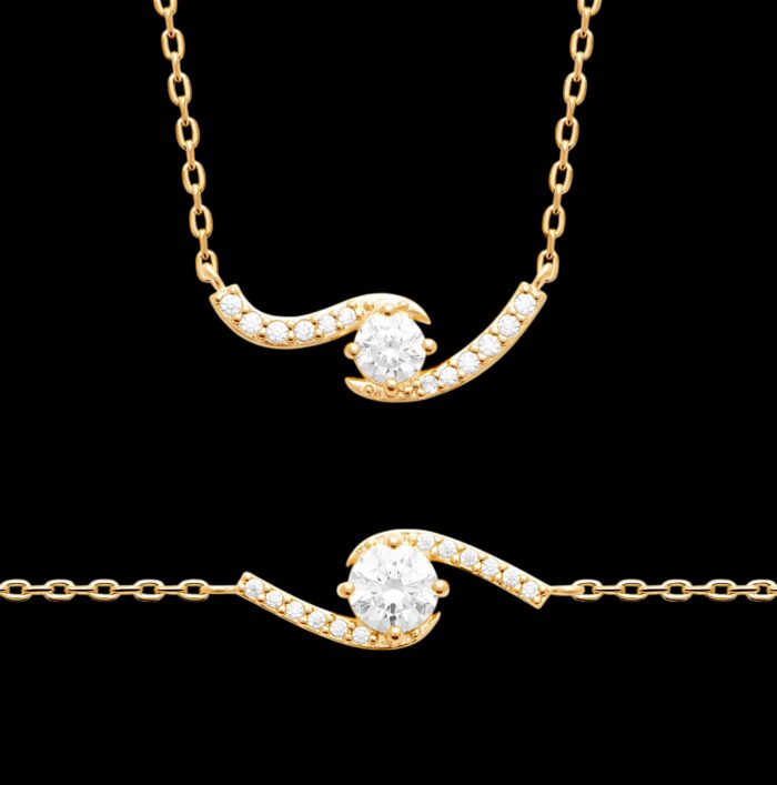 Bracelet "Doris" – Oxydes de zirconium - Plaqué or – Image 2