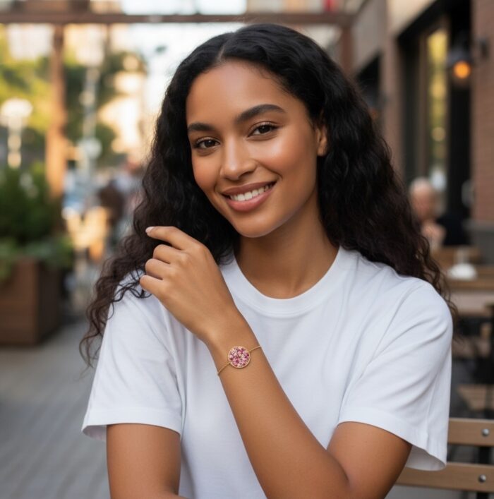 Bracelet "Roséa" – Plaqué or – Image 4