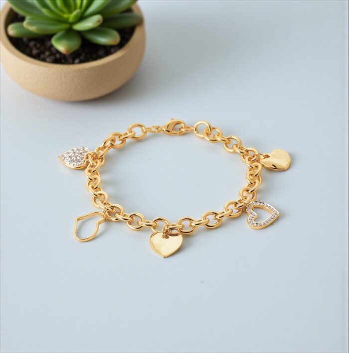 Bracelet "Tendressia" – Oxydes de zirconium – Plaqué or – Image 2