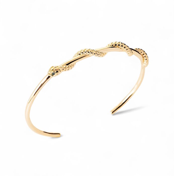 Bracelet jonc "Ophidia" – Plaqué or