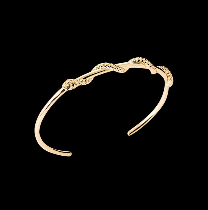Bracelet jonc "Ophidia" – Plaqué or – Image 2