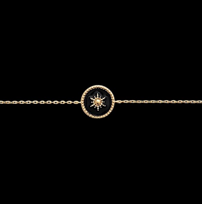 Bracelet "Noctis" – Laque noire - Plaqué or – Image 2