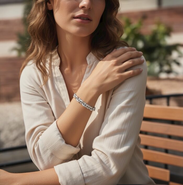 Bracelet "Fracas" – Argent rhodié – Image 4