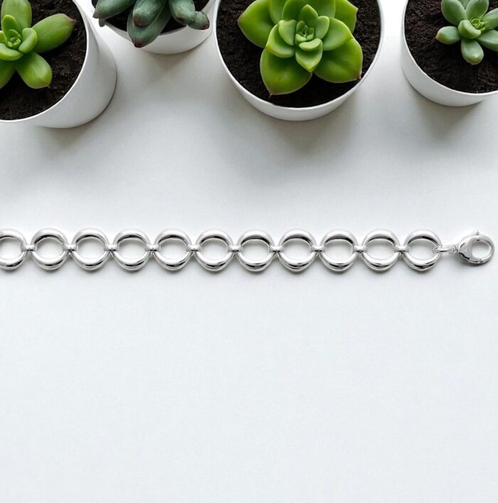 Bracelet "Linké" – Argent rhodié – Image 2