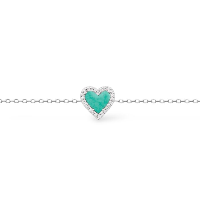 Bracelet "Amazia" - Amazonite - Oxydes de zirconium - Argent rhodié