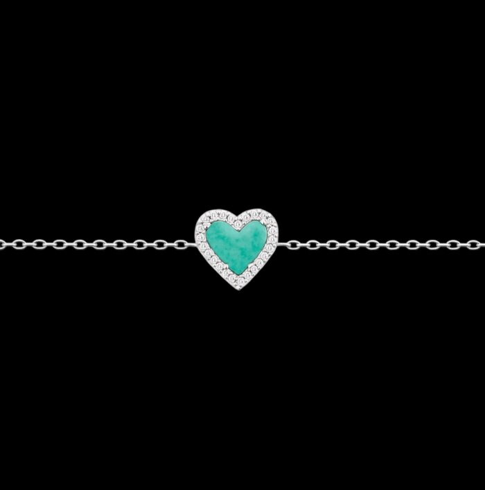 Bracelet "Amazia" - Amazonite - Oxydes de zirconium - Argent rhodié – Image 2
