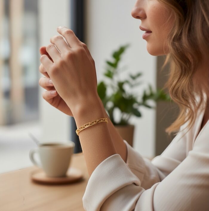 Bracelet jonc "Zenthra" – Plaqué or – Image 4