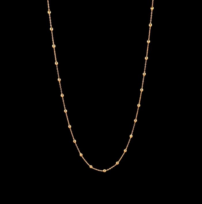 Chaîne de cou - Maille forçat boule - Plaqué or – Image 2