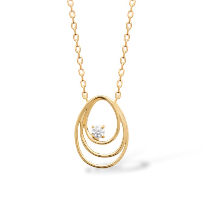 Collier "Olyra" – Oxyde de zirconium - Plaqué or