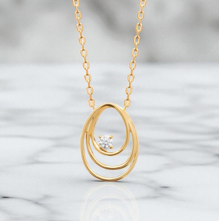 Collier "Olyra" – Oxyde de zirconium - Plaqué or – Image 3