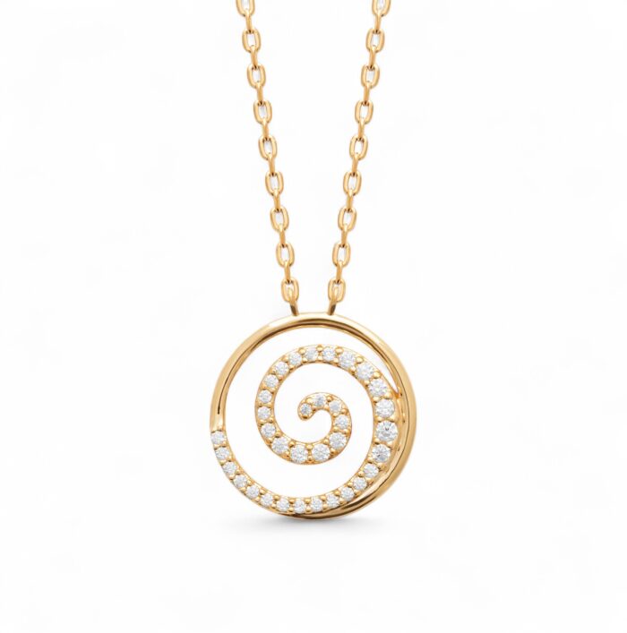 Collier "Soléis" – Oxydes de zirconium - Plaqué or