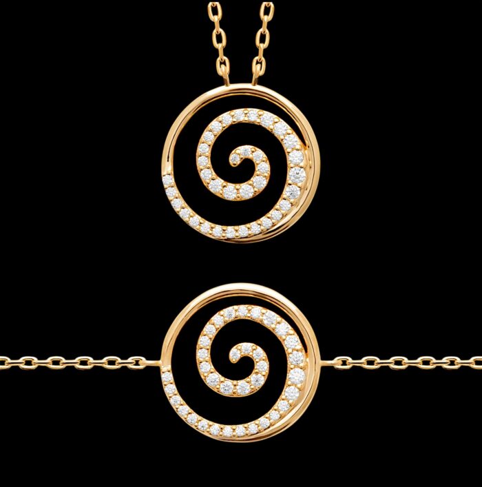 Collier "Soléis" – Oxydes de zirconium - Plaqué or – Image 2