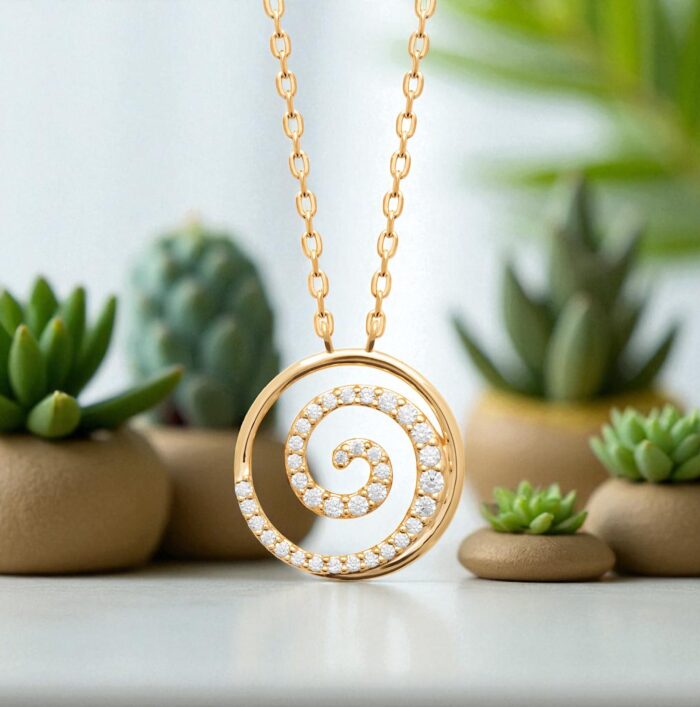 Collier "Soléis" – Oxydes de zirconium - Plaqué or – Image 3