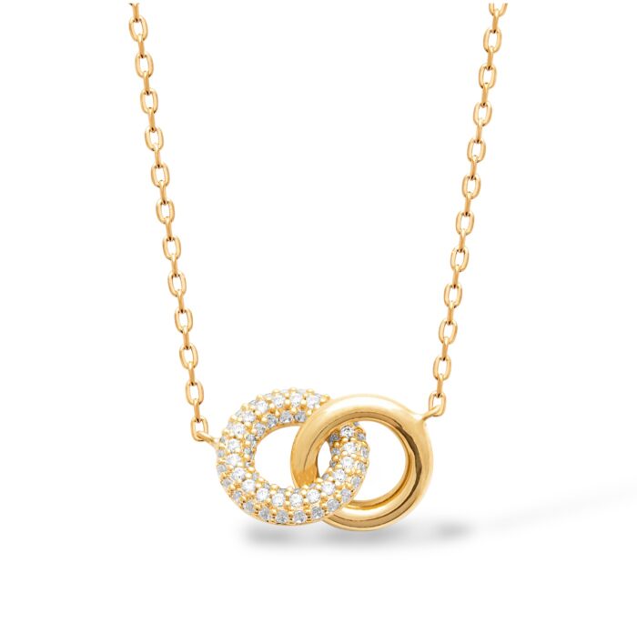 Collier "Duoéa" – Oxydes de zirconium - Plaqué or