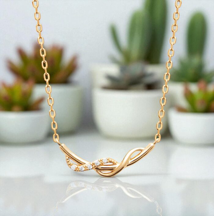 Collier "Zirélia" – Oxydes de zirconium - Plaqué or – Image 3