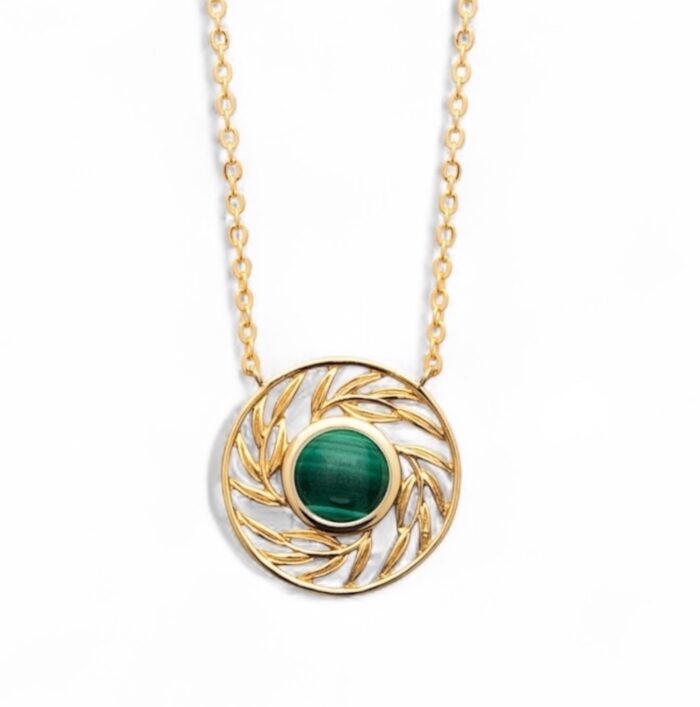 Collier "Sève" - Malachite - Plaqué or