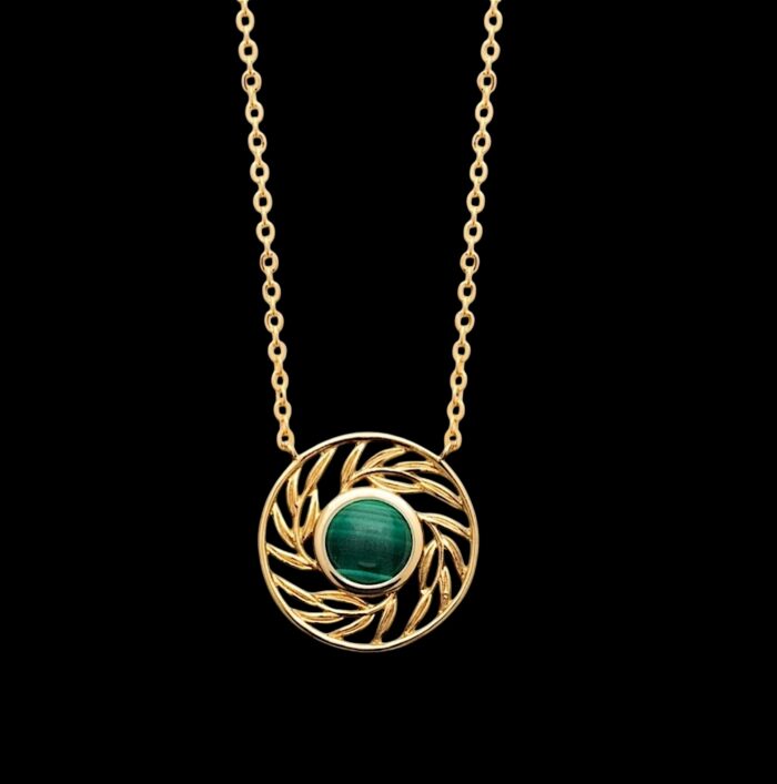 Collier "Sève" - Malachite - Plaqué or – Image 2