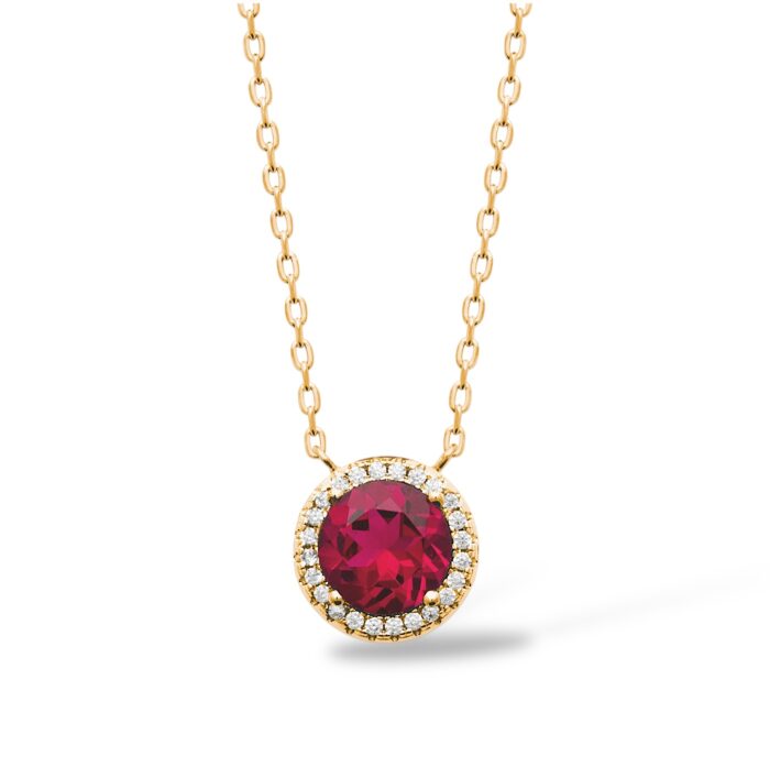 Collier "Ruboria" - Oxydes de zirconium - Plaqué or