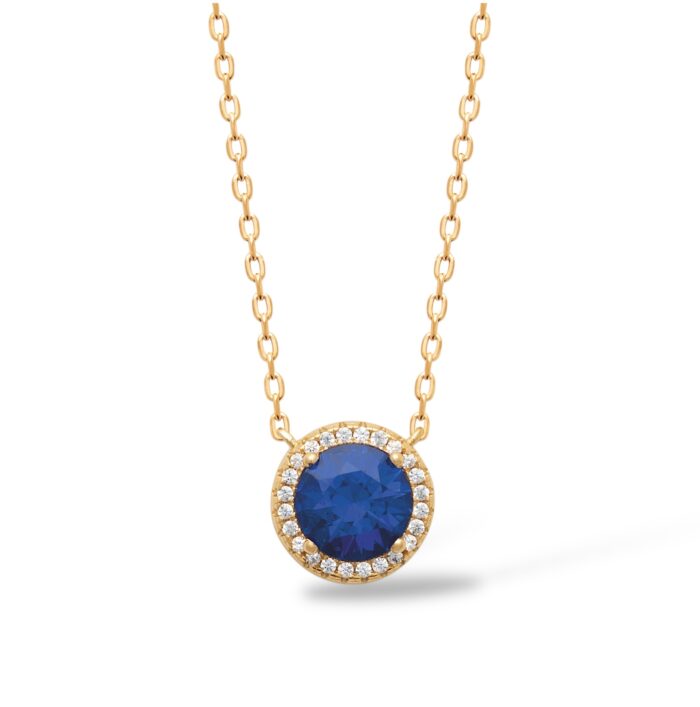 Collier "Azuria" - Oxydes de zirconium - Plaqué or